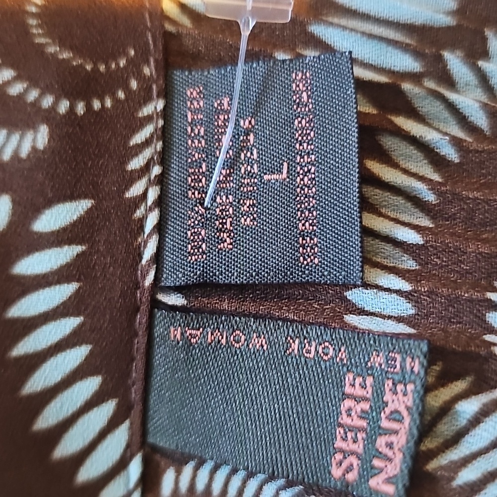 3/$25 Sere Nade Size L Brown Patterned Women's Top - Picture 5 of 5